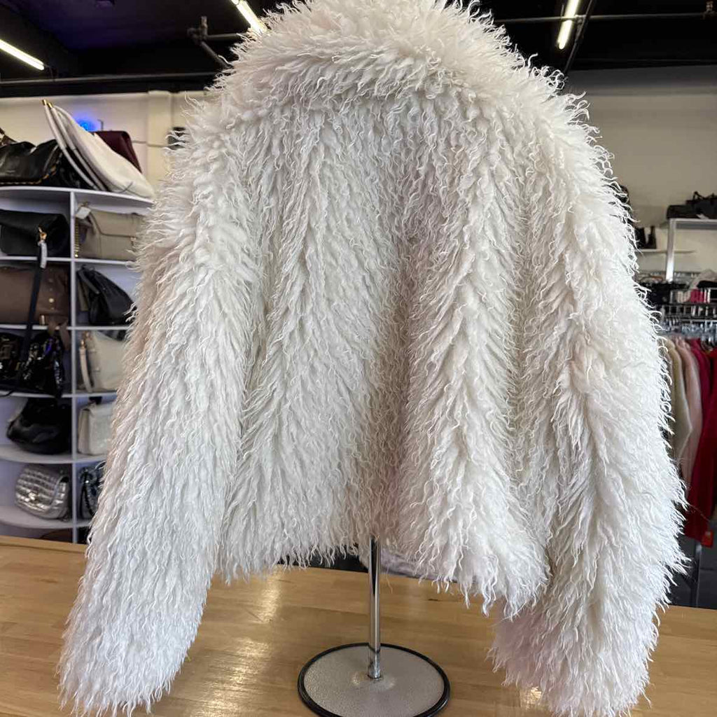 Michael Kors Size XL Crop Faux Fur Peacoat, Bone NEW