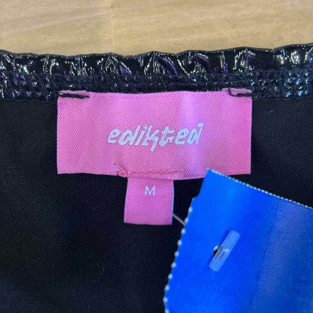 Edikted Size M Black Leather Preloved Halter
