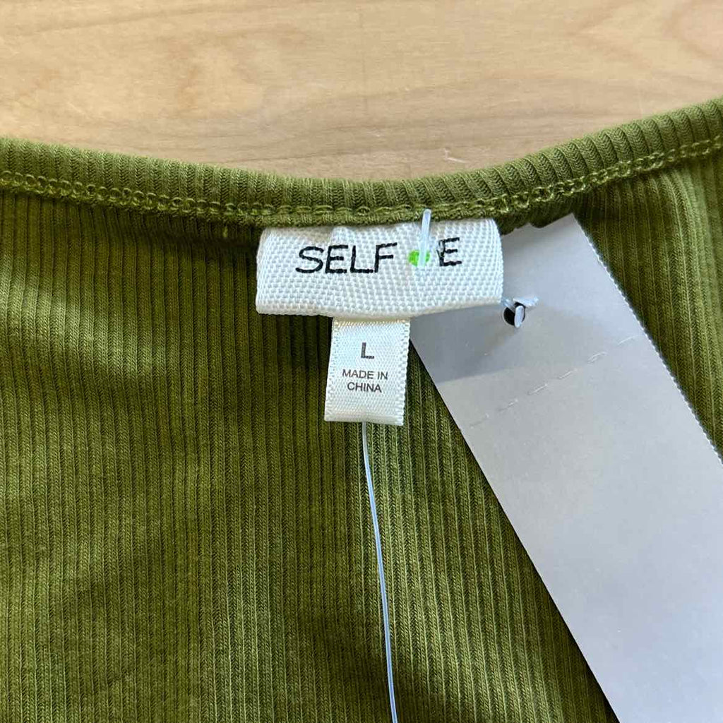 Self Esteem Juniors' Keyhole Ribbed Bodysuit - Sphagnum