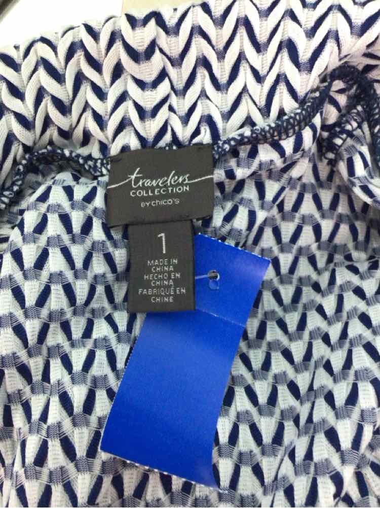 Chico's Size 1 Blue & White Jacket
