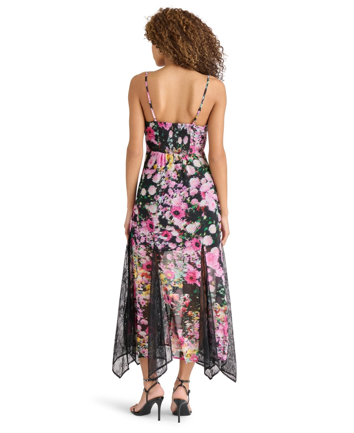 Steve Madden Women's Delia Printed Lace-Trim Maxi Dress - Black Multi