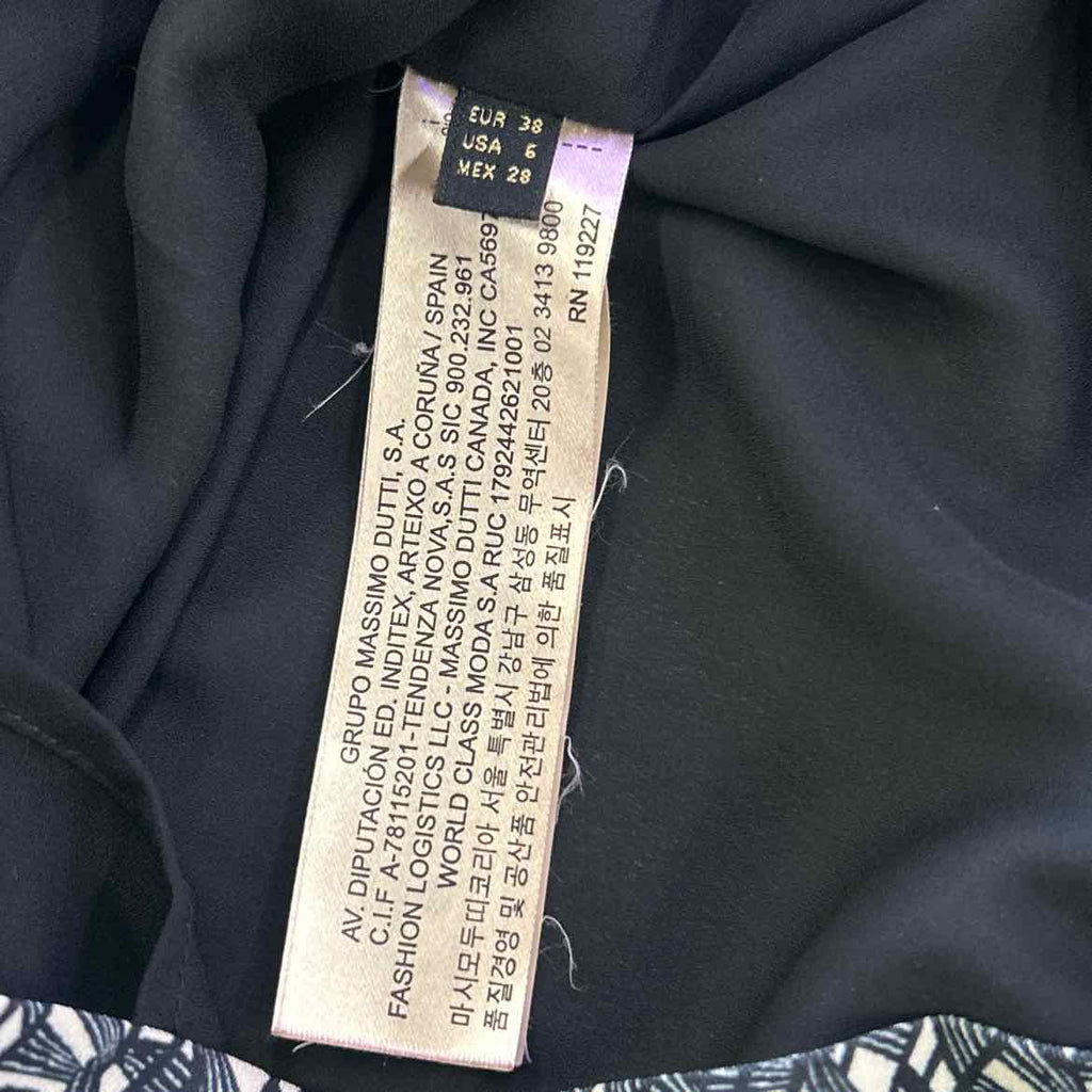 Massimo Dutti Size 6 black/cream Preloved Dress
