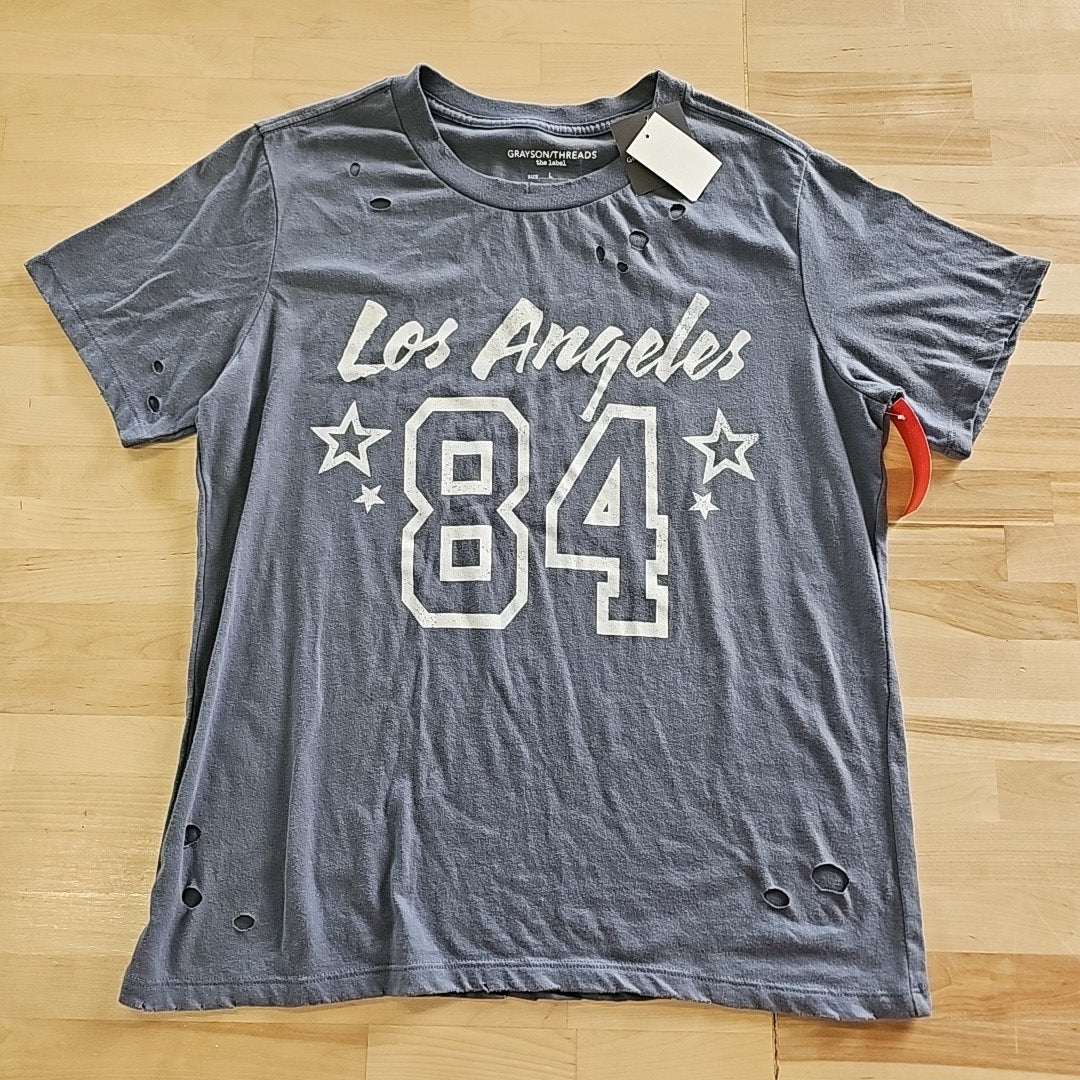 GRAYSON/THREADS Womens Los Angeles Distressed Graphic T-Shirt