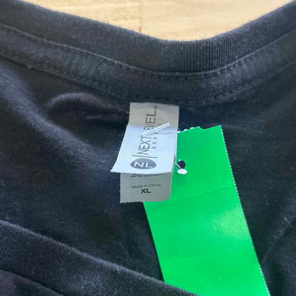 Next Level Size XL Black Preloved T-Shirt SS