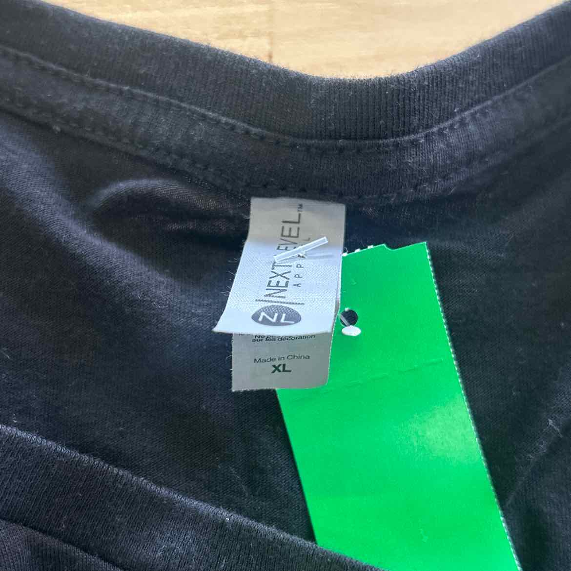 Next Level Size XL Black Preloved T-Shirt SS