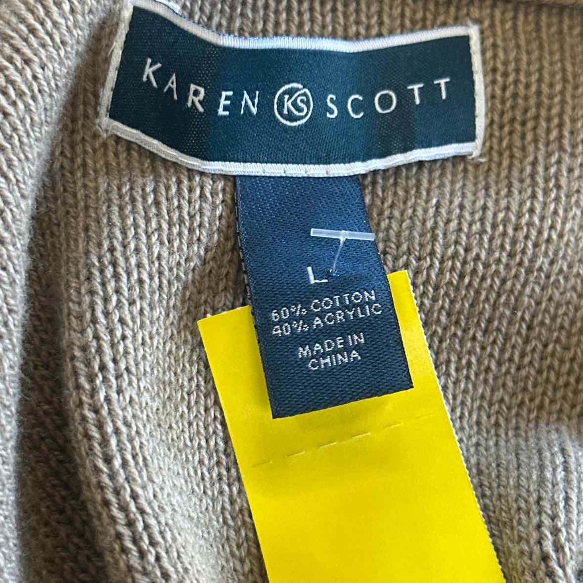 Karen Scott Size L Green Cardigan