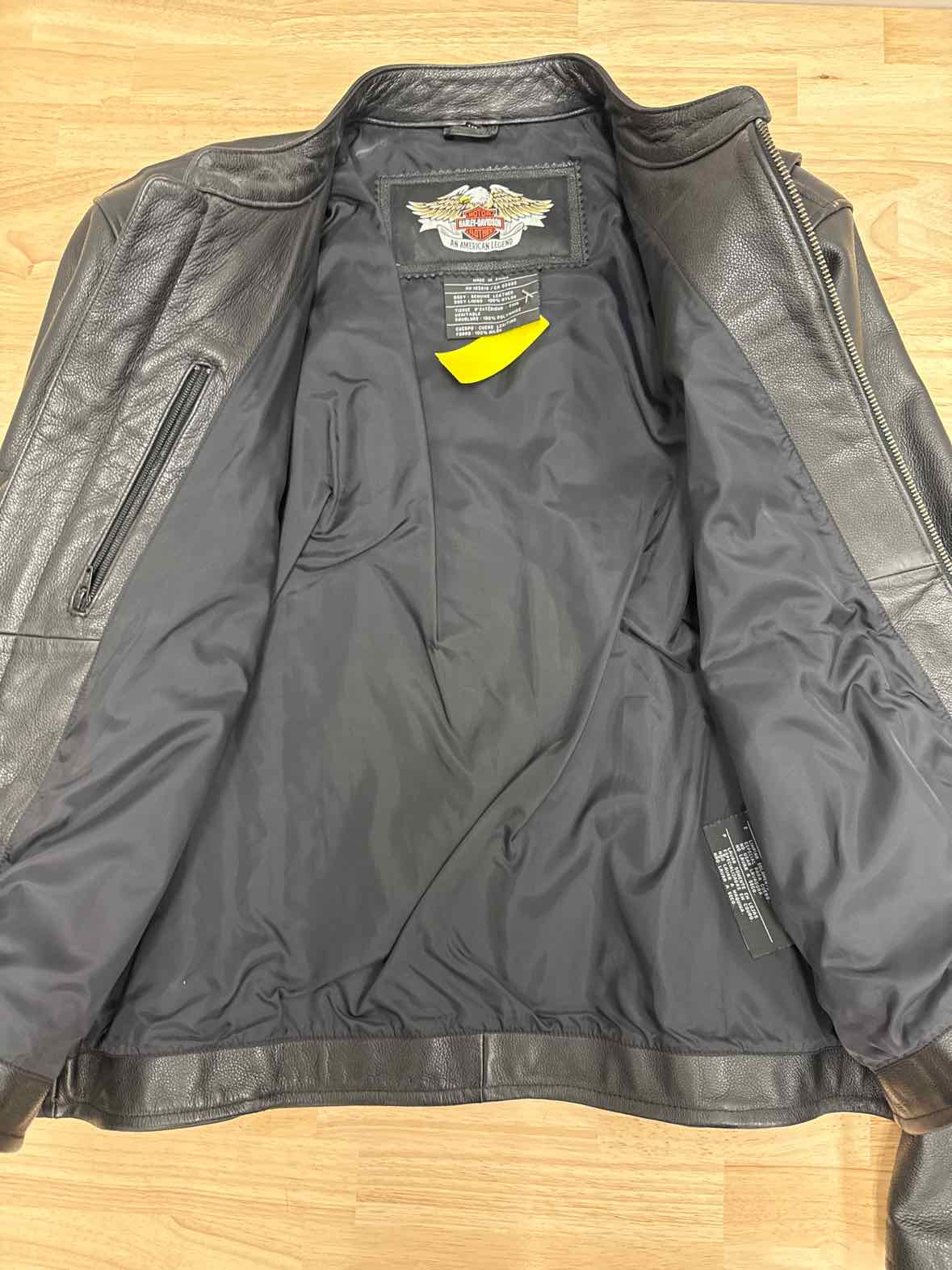 Harley Davidson Size XL Black Leather Moto Jacket