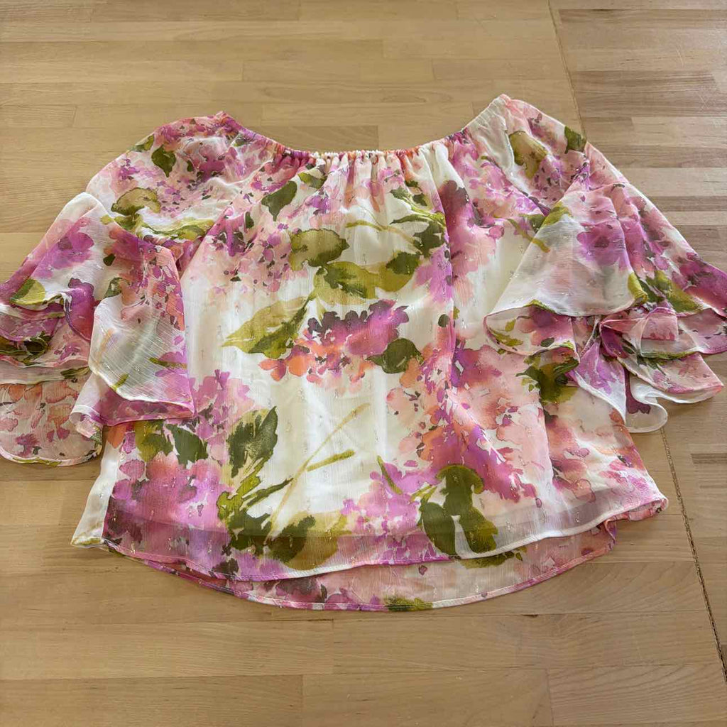 MSK Size PS Pink/white New Blouse LS