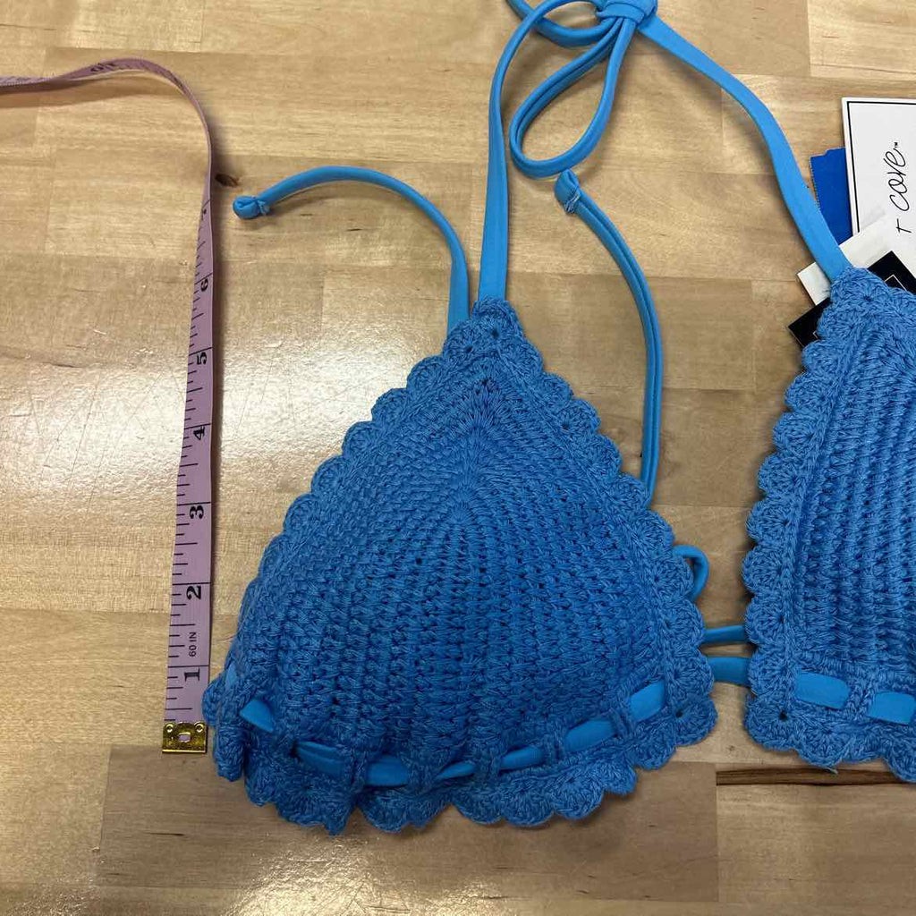 Salt + Cove Size S Crochet Halter Triangle Bikini