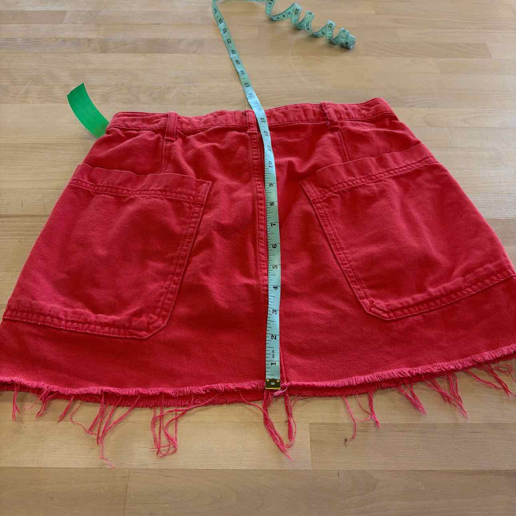BDG Size S Red Denim Preloved Skirt