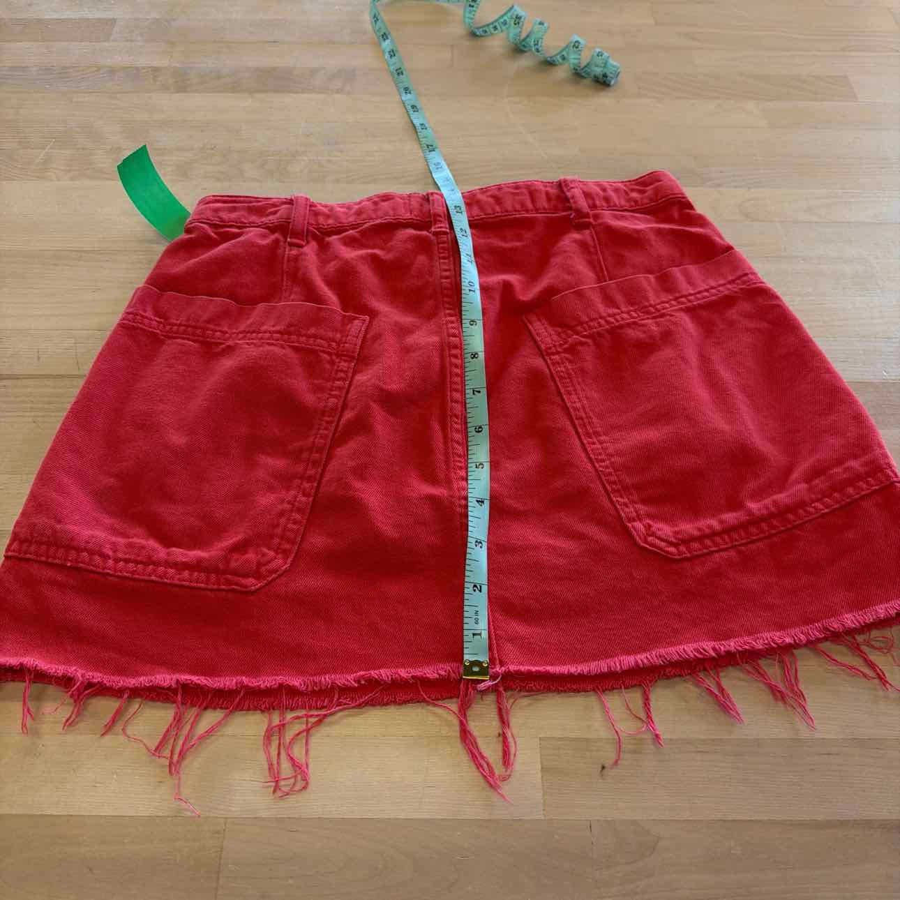 BDG Size S Red Denim Preloved Skirt