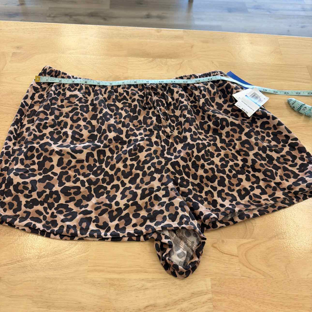 hippie rose Women Size XL Brown New Shorts  Leopard Pull-on Drawstring Shorts