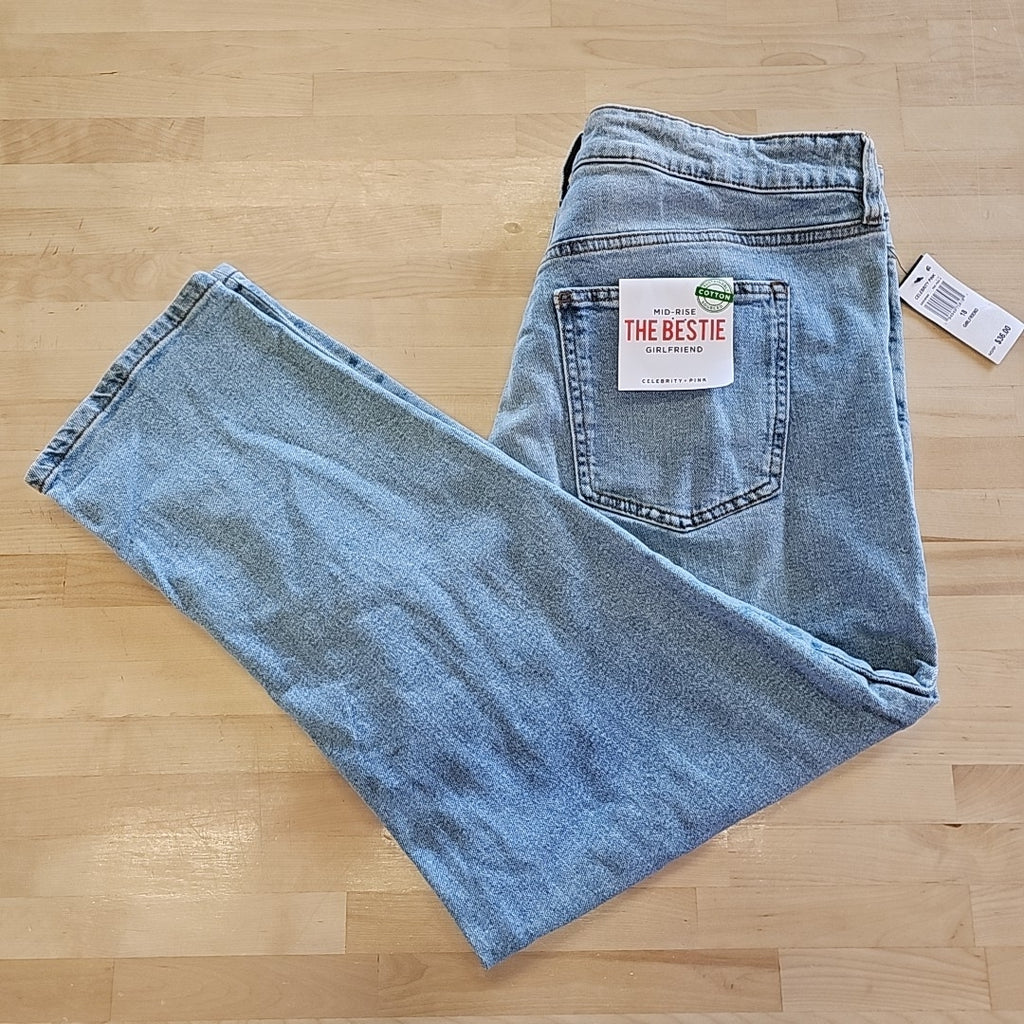 Celebrity Pink Trendy Plus Size Cuffed Girlfriend Jeans - Tide Pool - 18