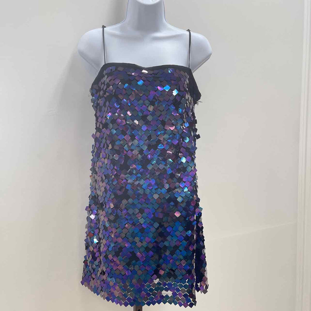 astr Size S Porsche Sleeveless Sequin Mini Dress - Purple Multi