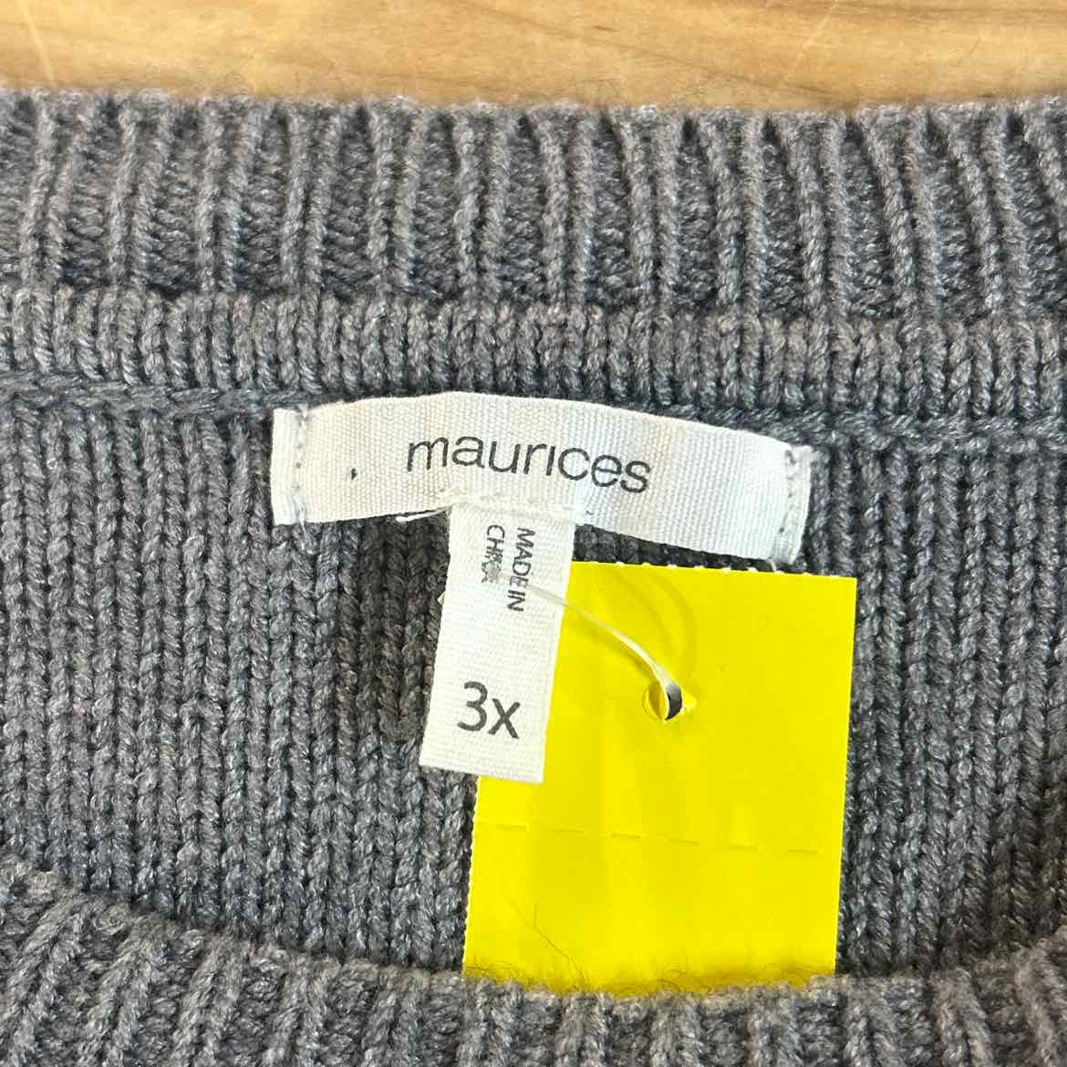 Maurices Size 3X Gray Knit Preloved Sweater