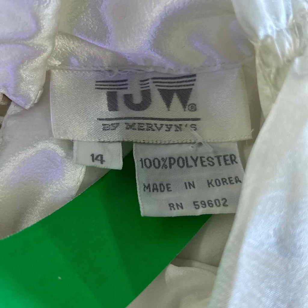 Mervyns Size 14 White Preloved Blouse LS