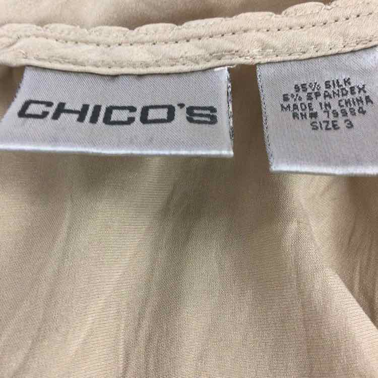 Chico's Size 3 Tan Preloved Tank