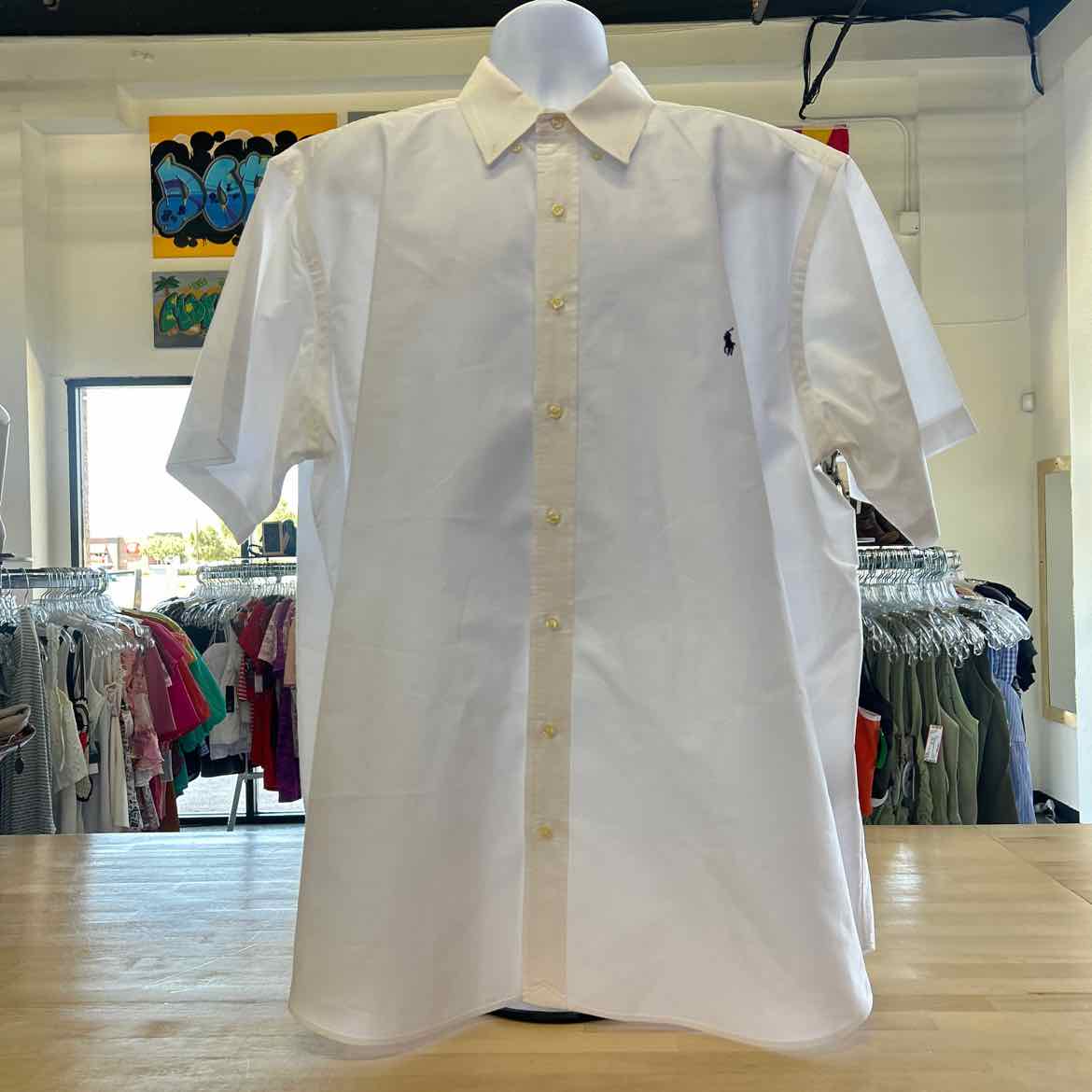Polo Size 2X White Preloved Button Down SS