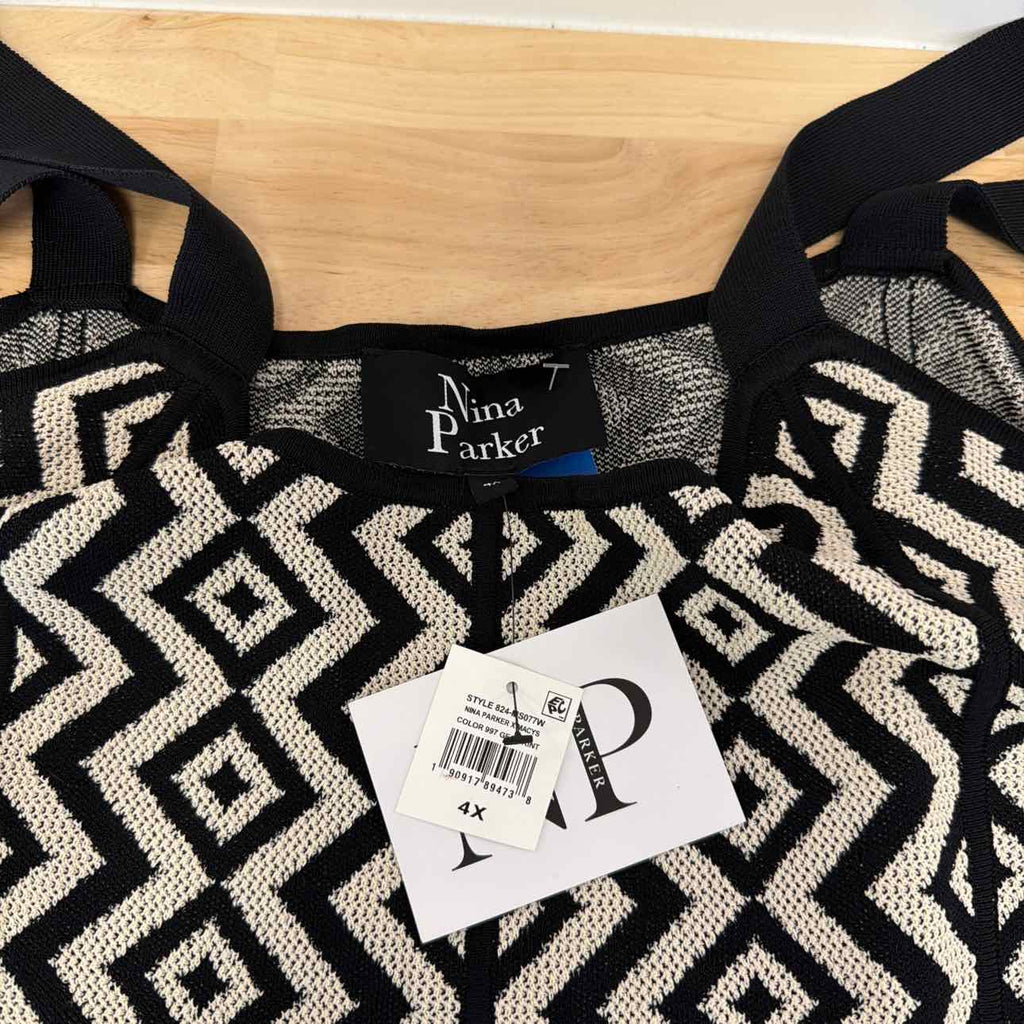 Nina Parker Size 4X Geo-Knit Tank - Geo Print