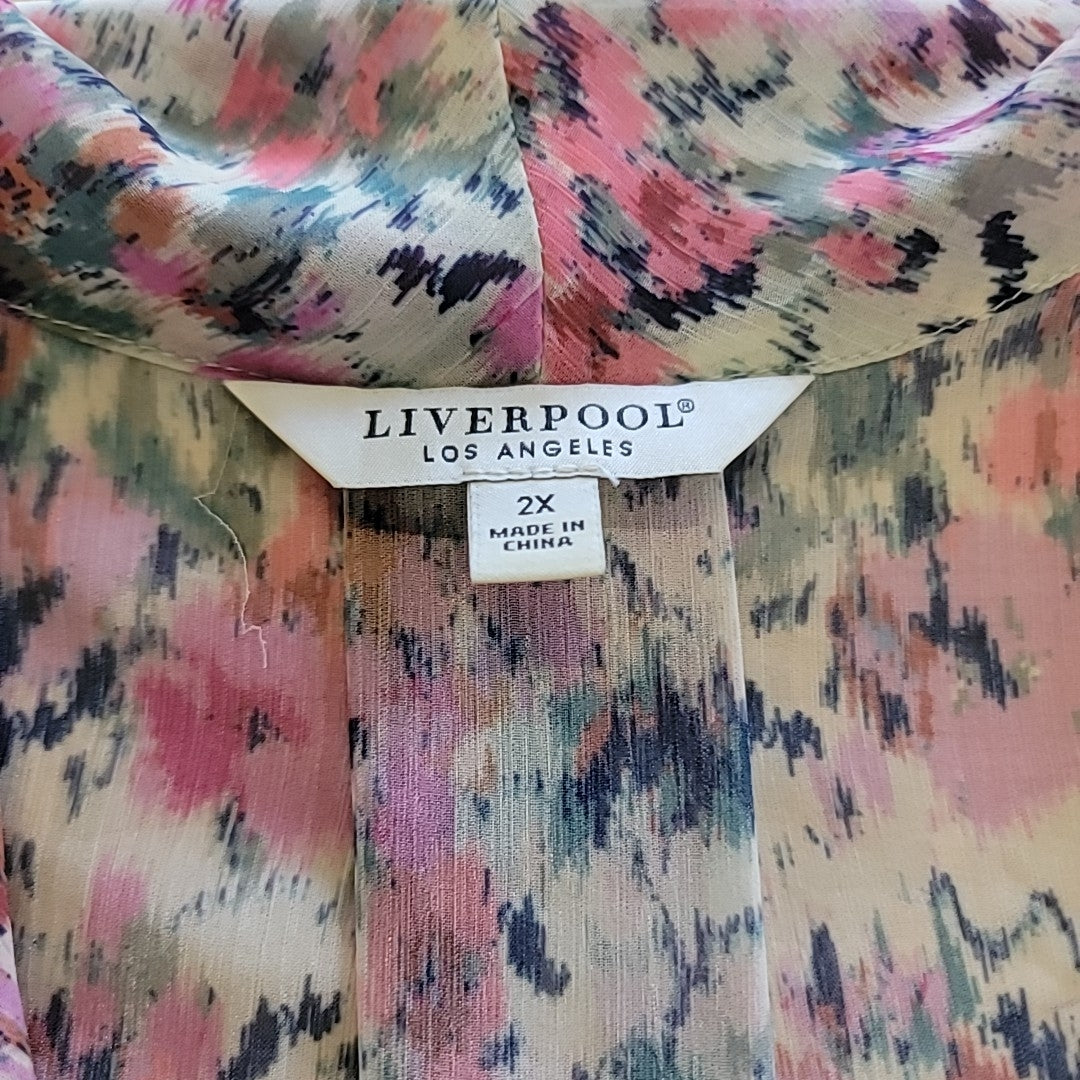 Liverpool Size 2X Pink Blouse