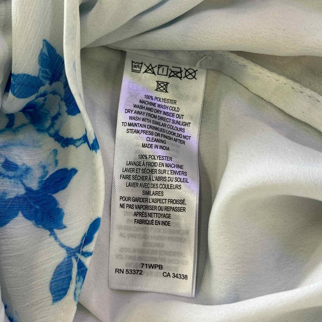 French Connection Size M White Blue Preloved Dress