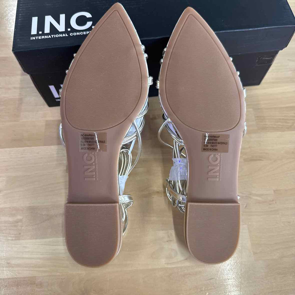 I.n.c. International Concepts Women's Kharmaa Lace-up Flat Sandals - Gold - 8.5