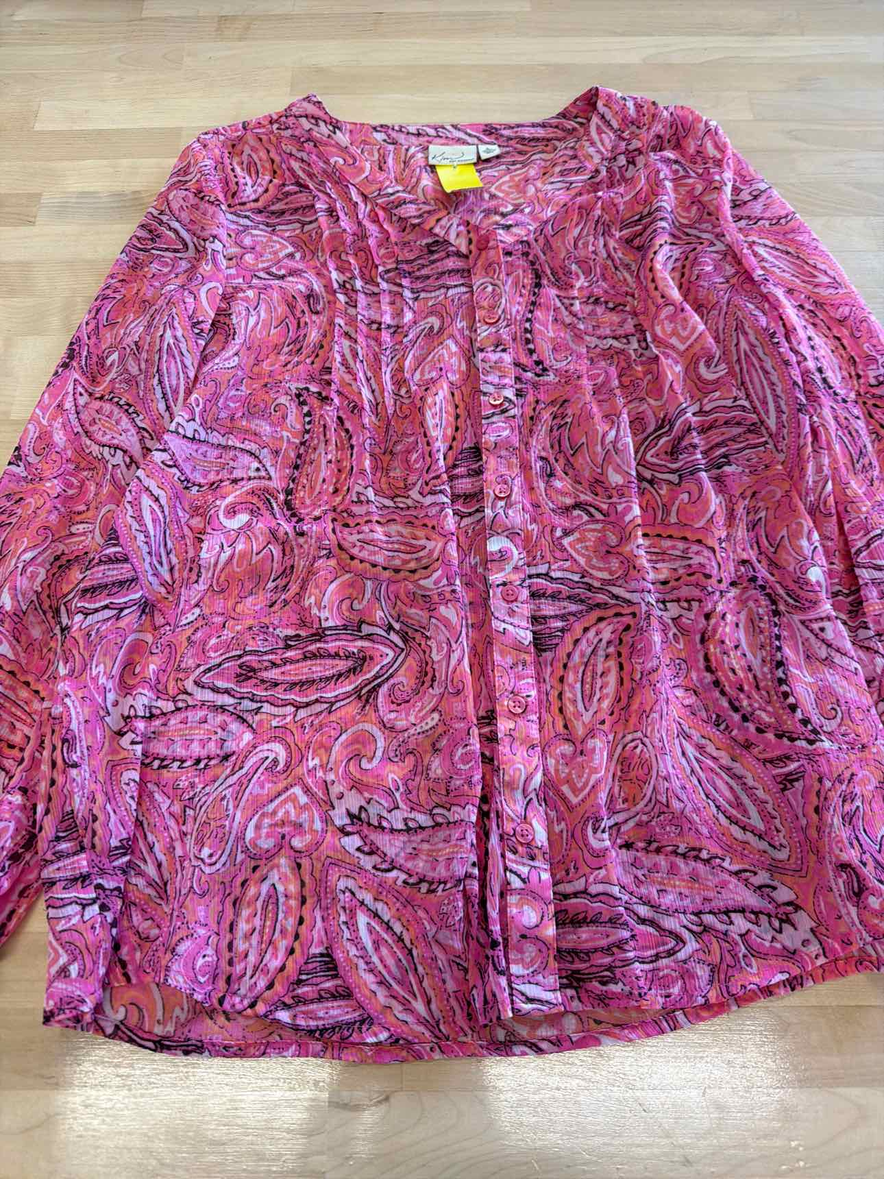 Kim Rogers Size L Pink Blouse