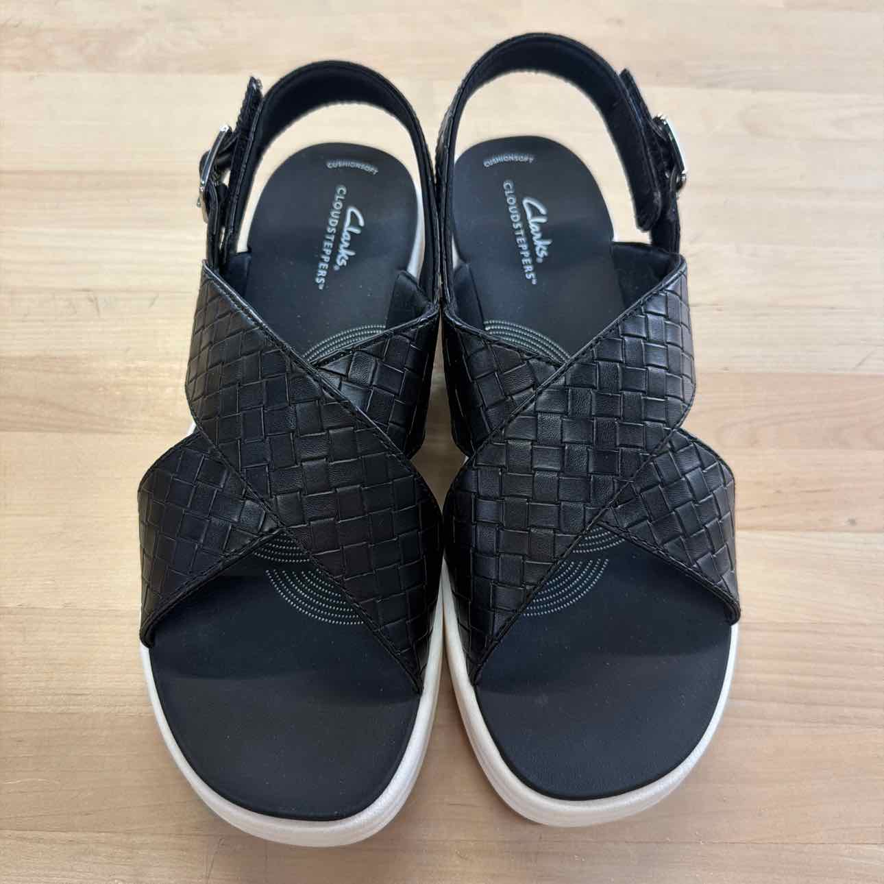 Clarks Women's Drift Sun Slip-on Slingback Wedge Sandals - Black Wove