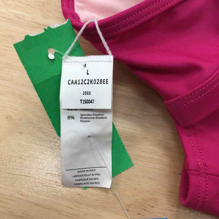 Cupshe Size L Rust/white Swimsuit Bottom/Top