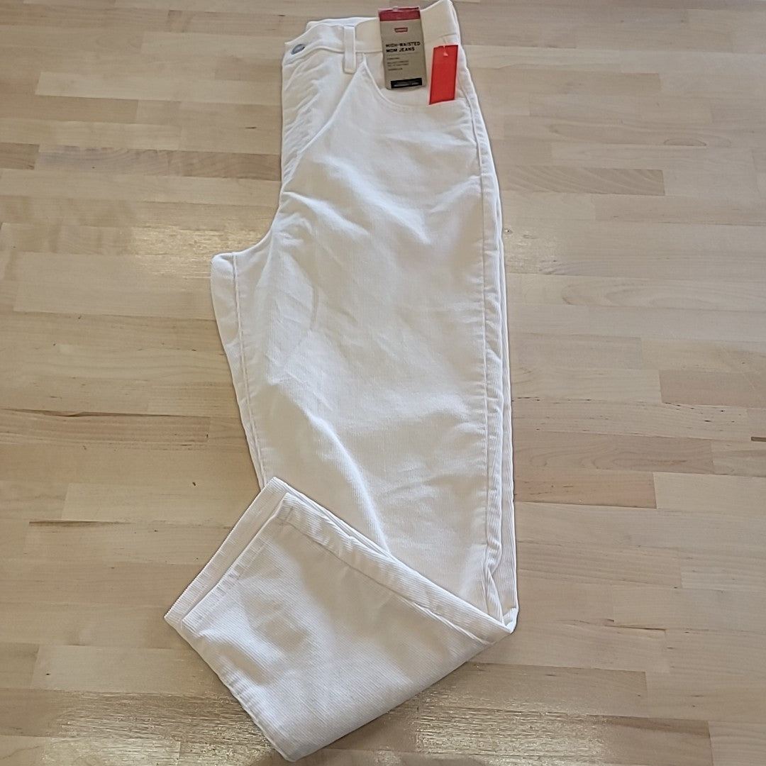 Levi Size 31 / 12 Cream 725 High Rise Bootcut Corduroy Jeans NWT