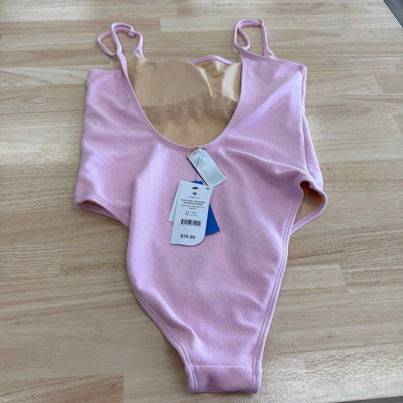 Cotton on Women's Thin-Strap Scoop-Back Cheeky One-Piece Swimsuit - Pirouette Cr
