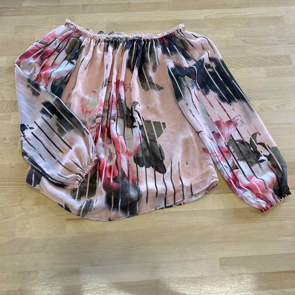 WHBM Size XS Pink Print Blouse