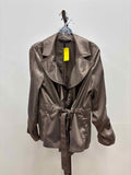 White House Black Market Size 10 Taupe Satin Preloved Jacket