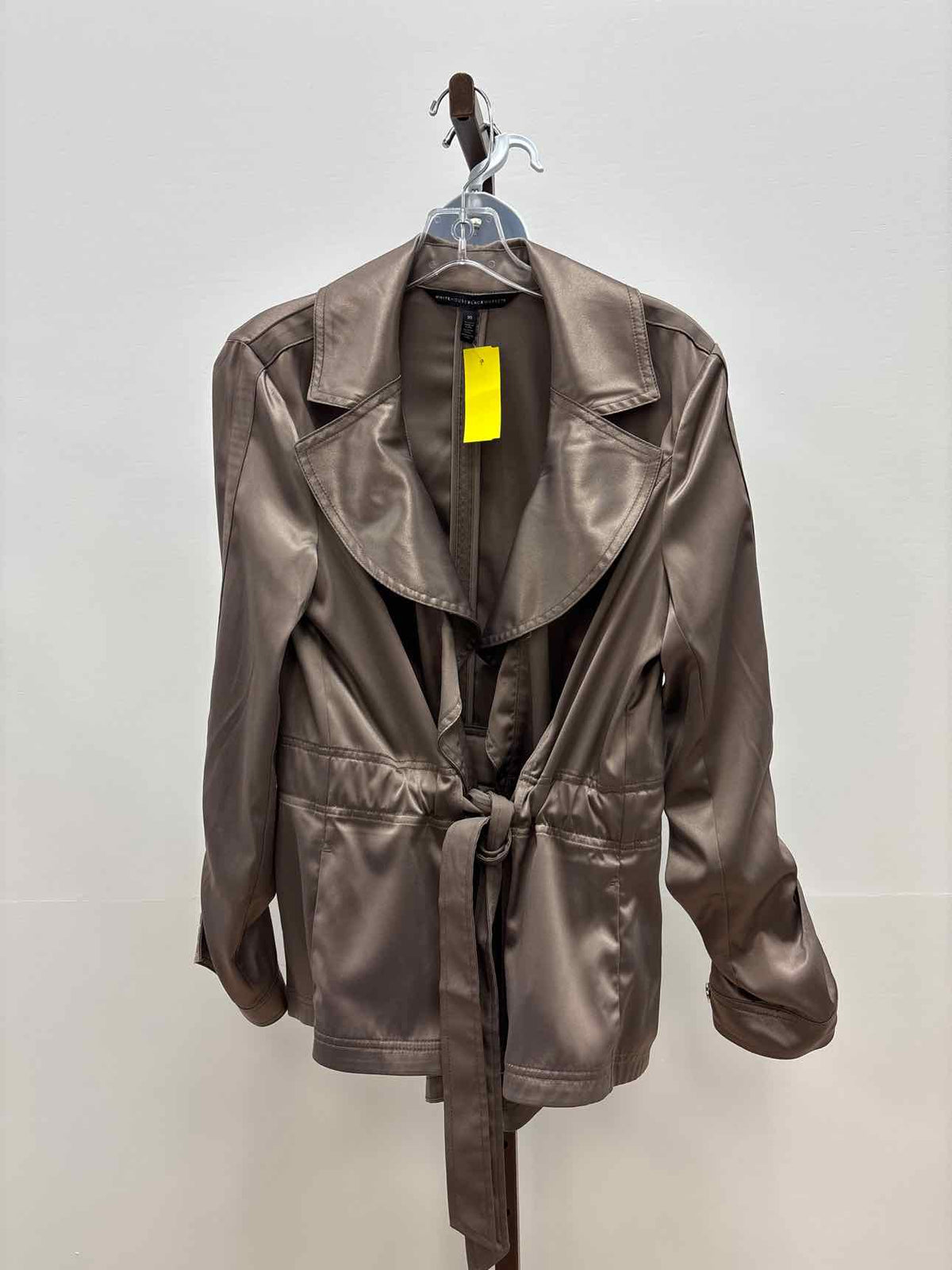 White House Black Market Size 10 Taupe Satin Preloved Jacket