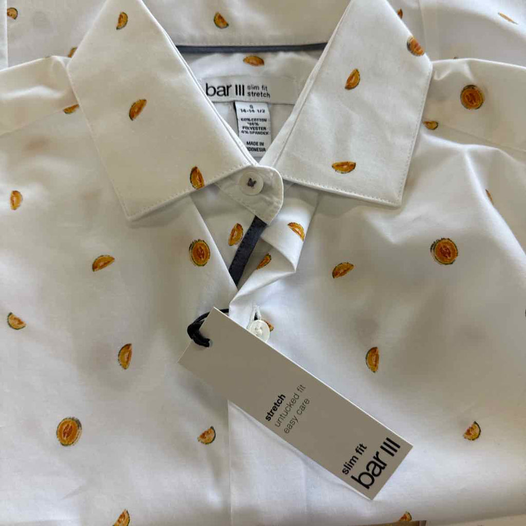 Bar Iii Mens Melon-Print Button Down Dress Shirt