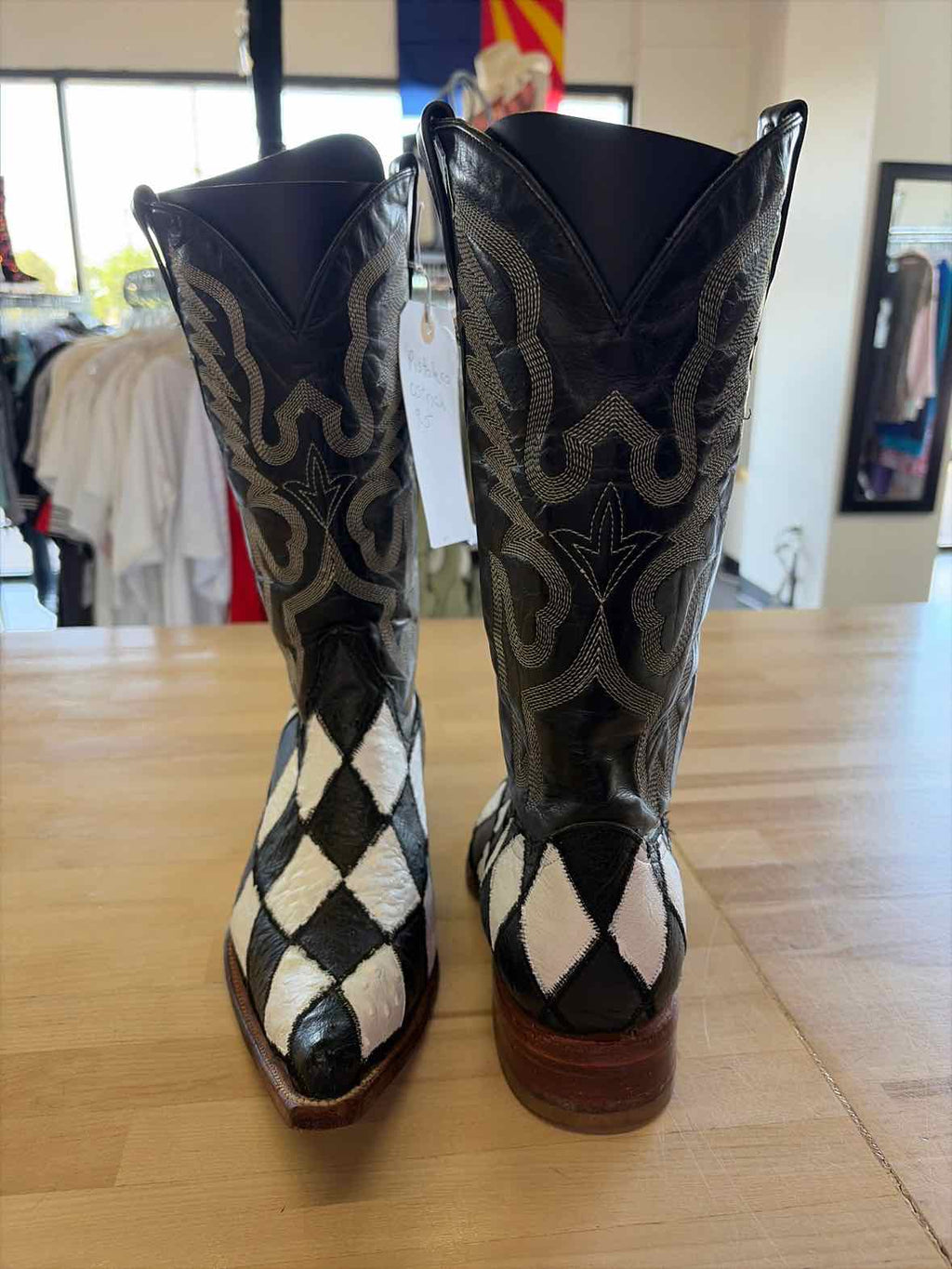 Pistolero Size 9.5 Black White MENS Boots