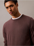 Calvin Klein Men's Extra Fine Merino Wool Blend Sweater - Raisin
