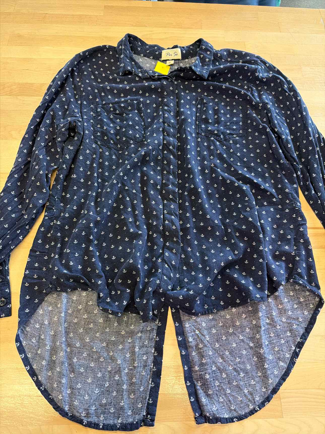 per se Size XL Navy Button Down Shirt