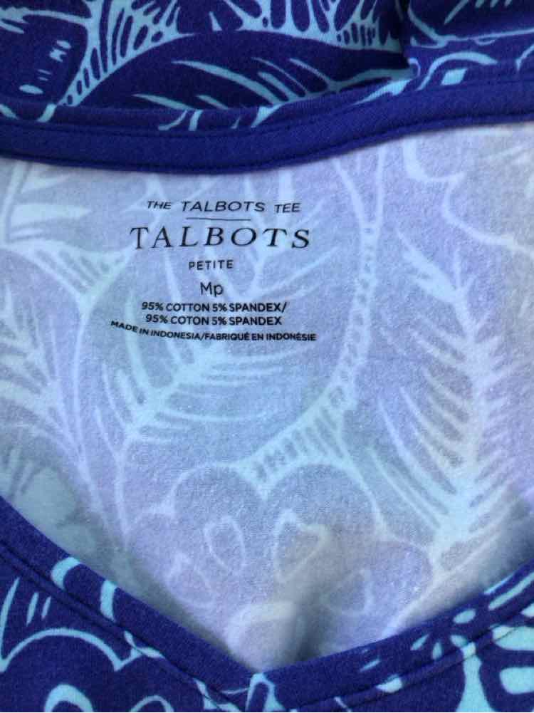 Talbots Size M Aqua & Blue Shirt