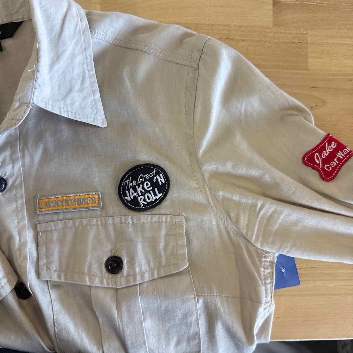 Super Tee Size S Tan Button Down Shirt