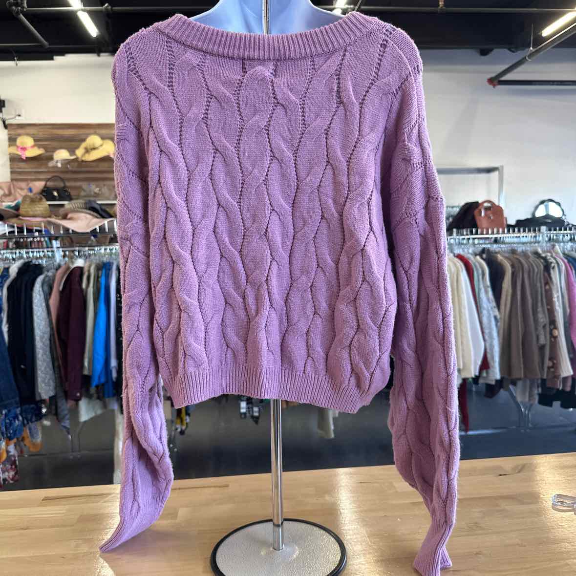pink rose Size S Purple Sweater
