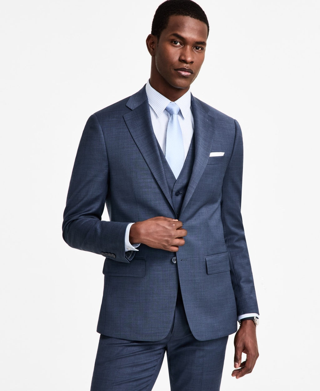 Calvin Klein Size 36R Slim Fit Suit Jacket - Blue - 36 R