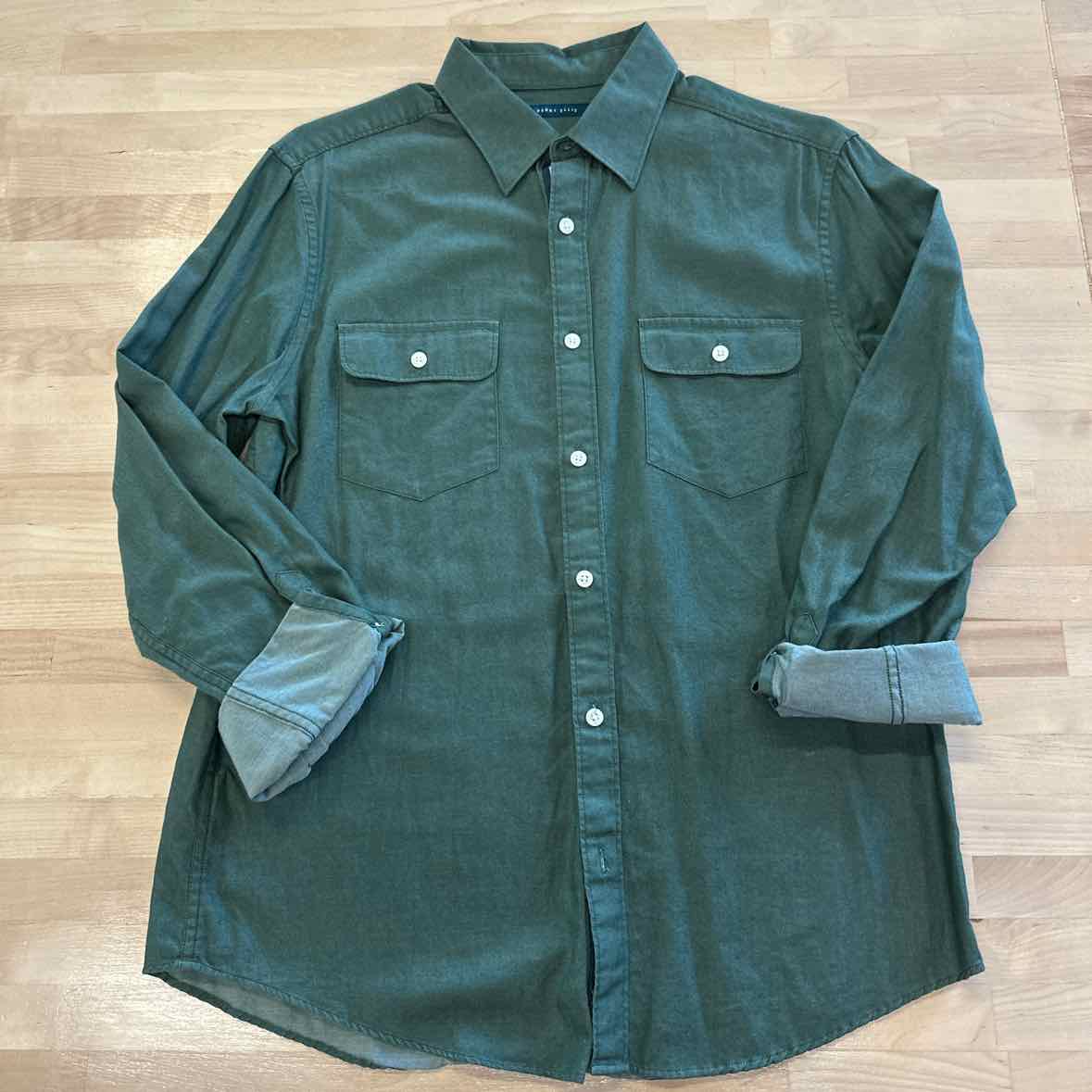Perry Ellis Size M Green MENS Button Down Shirt