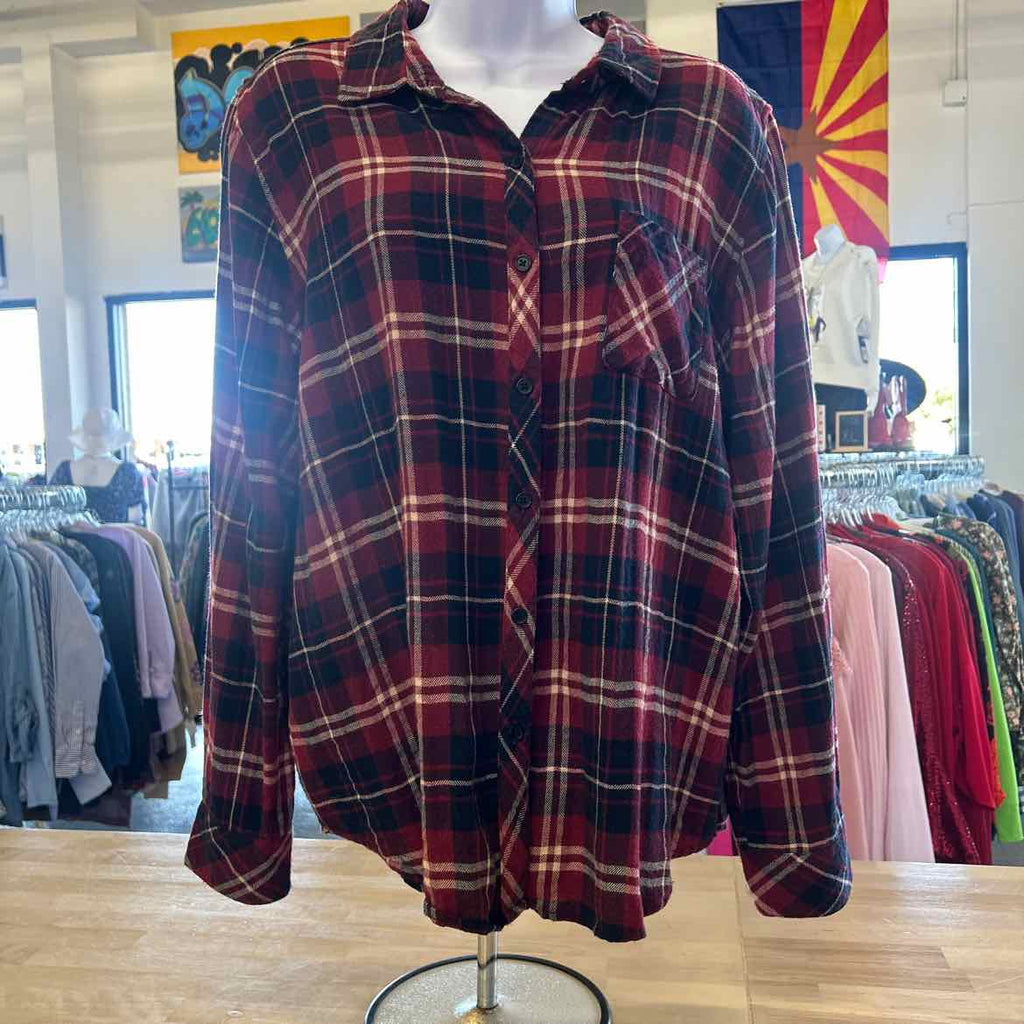 Well Worn Size L Red Preloved flannel