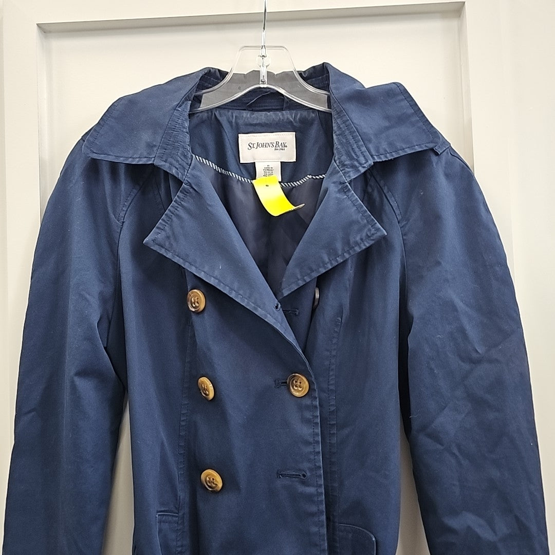 St John's Bay Size M Navy Trenchcoat