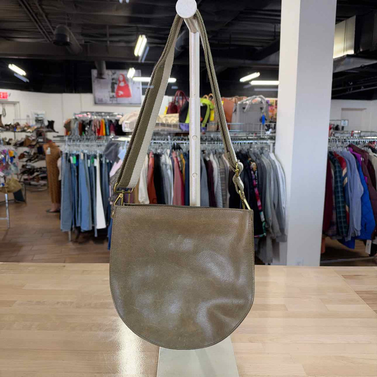 Madewell Green Leather Crossbody