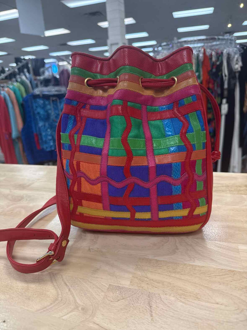 Jacqueline Ferrar Multi bright Bucket Preloved Handbag