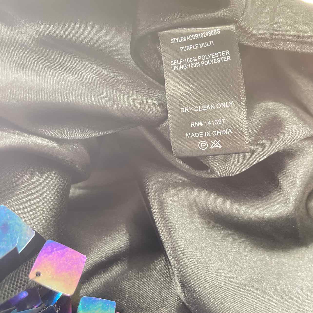 astr Size S Porsche Sleeveless Sequin Mini Dress - Purple Multi