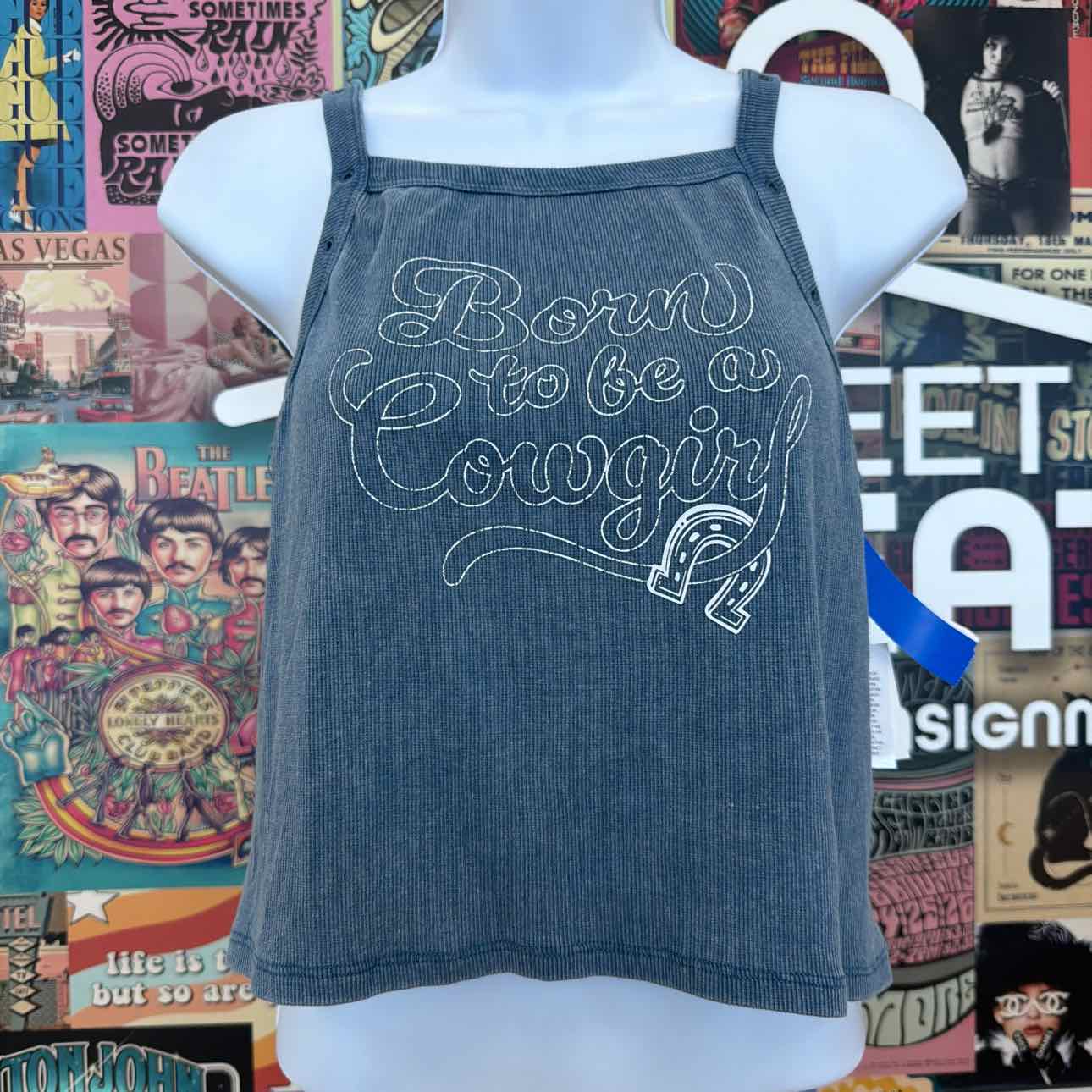 Love Tribe Size XL Born to Be a Cowgirl Graphic Tank Top