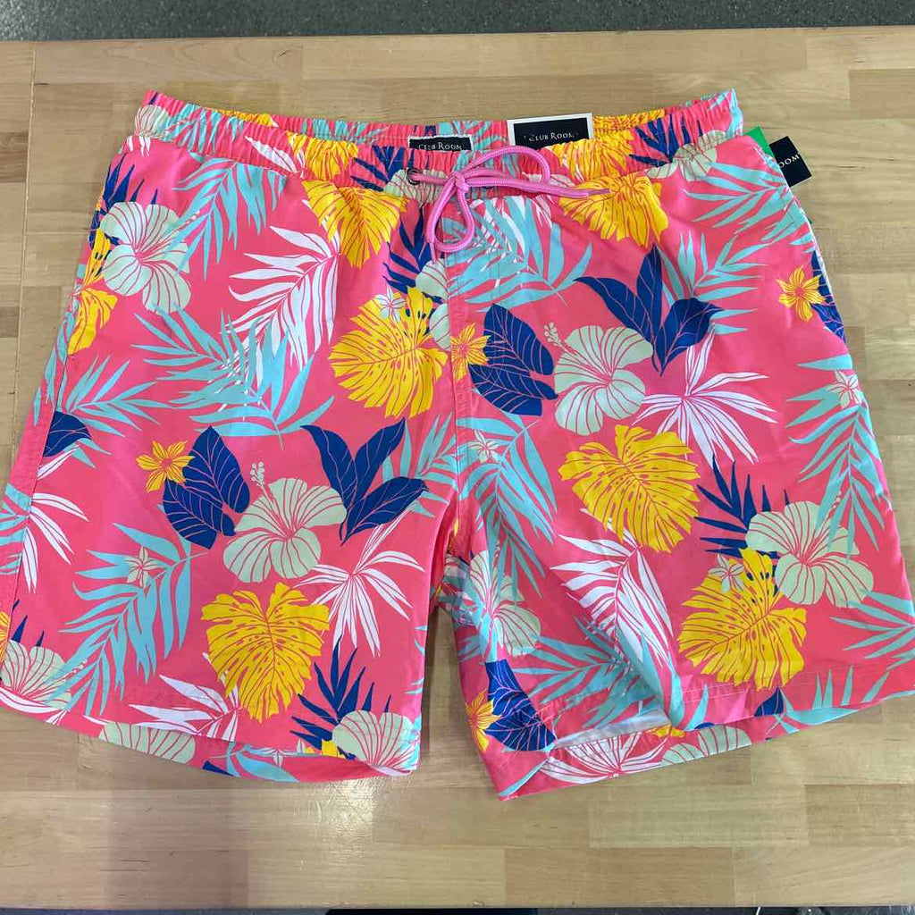 Club Room Men's Hibiscus Floral Print 7" Swim Trunks
